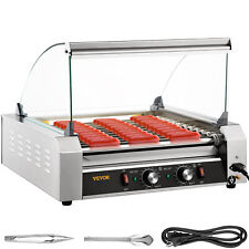 Vevor Electric 30 Hot Dog 11 Roller Grill Cooker Machine Wcover 1800w Stainless