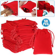 50pcs Jewelry Pouches Velvet Drawstring Gift Bags Christmas Wedding Party Favors
