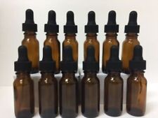12 Oz Amber Glass Bottle With Glass Eye Dropper 15ml - Pack Of 12 New