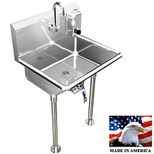 Hand Sink Wash Up 1 Station 24 Hands Free Industrial Basin Stainless Steel 304