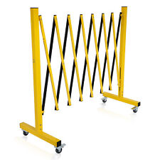 11.5 Feet Retractable Metal Traffic Barricade With Wheels For Construction Site
