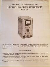 Heathkit Isolation Transformer It-1 Manual