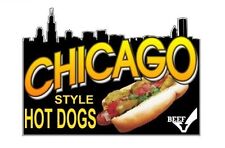 Chicago Style Hot Dogs 9x13 Decal For Hot Dog Cart - Concession Trailer Sign
