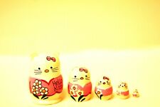 Alkota Russian Genuine Wooden Collectible Nesting Doll Hello Kitty 1.1h
