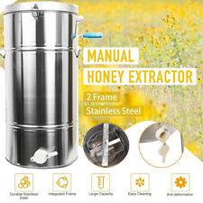2 Frame Manual Use Honey Extractor Beekeeping Bee Hive Equipment Stainless Steel