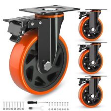Caster Wheels Casters Set Of 4 Heavy Duty Casters With Brake 2200 Lbs