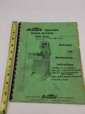 Sunnen Honing Machine Mbb-1600 Operating And Maintenance Manual - 1961