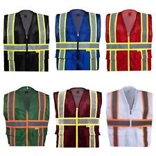 Varieties Of Color Safety Vests Reflective High Visibility Mesh With Pockets