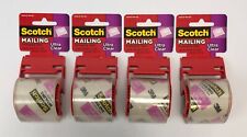 Scotch Mailing Packaging Tape Dispenser Ultra Clear 1.88 X 800 Inch Set Of 4