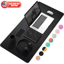 Large Leather Dual Sided Desk Pad Non-slip Mouse Pad Office Home Writing Mat