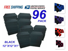 96 Pack 12x 12x1 Acoustic Foam Panel Wedge Studio Soundproof Wall Multicolor