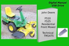 John Deere F510 F525 Residential Front Mower Technical Repair Manual See Desc