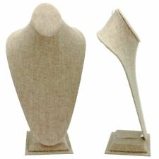 126 Tall Modern Burlap Jewelry Necklace Stand Bust Holder Jewelry Display Stan