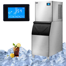 Commercial 120v 650w Freestanding Ice Maker 400lbs24h With 280lbs Storage Bin