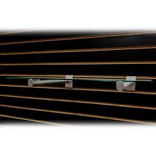 Slatwall Round Tube Glass Shelf Brackets With Stabilizing Suction Cups Brushed