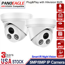 Hikvision Compatible 5mp 8mp Turret Camera Mic Ir Ip Poe 4k Home Security Camera