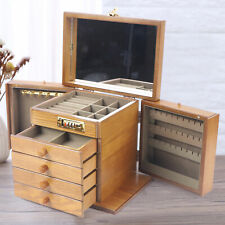 Vintage Armoire Jewelry Box 5-layer Storage Wood Chest Stand Storage Case Usa