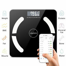 Smart Body Bathroom Weight Body Scale Fat Bmi Digital Bluetooth Fitness App Blk
