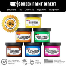Screen Printing Plastisol Ink Kit Low Temp Cure 270f - 6 Tropical Colors - 8oz