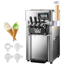Vevor 18lh Commercial Soft Serve Ice Cream Maker 3 Flavors Ice Cream Machine