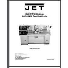 Jet Ghb-1340 Gear Head Lathe Owner Manual 68 Pages 2002 Comb Bound Gloss Cover
