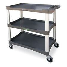 Three Shelf Plastic Utility Cart - 300 Lbs. Capacity Light Gray