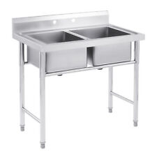 Commercial Utility Stainless Steel Sink Freestanding Kitchen Sink 3 Compartment