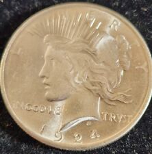1924-p Peace Dollar Silver Us Coin 1.00 Uncertified No Reserve. Our T3355