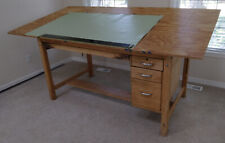 Vintage Mayline Wooden Oak Drafting Desk