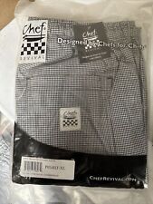 Chef Revival Sz Xl Small Blk Wht Check E-z Fit Pants New In Bag