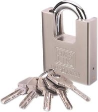 Hs High Security Padlock With Key - 60mm Pad Lock 5 Keys - Heavy Duty Storage