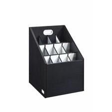 Adiroffice File Storage Cabinet 12-slot Wooden Vertical Blueprint Roll Black