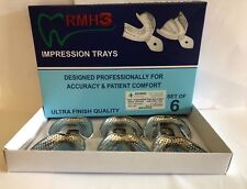 Dental Stainless Steel Perforated Full Denture Impression Trays Set Of 6