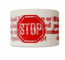 1-4-6-12-24-48 Rolls 3 X 110 White Stop Sign Printed Warning Packing Tape 2 Mil