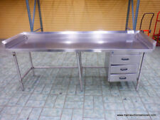 Stainless Steel Work Prep Table 96x26.5 With Three Drawers Black Splash