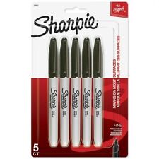 Sharpie Permanent Markers Ultra Fine Point Black 5 Count New Free Shipping