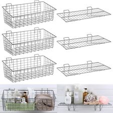 6pcs Slatwall Stainless Steel Shelves And Wire Baskets