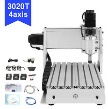 4 Axis Cnc 3020t Router Desktop 3d Wood Working Milling Carving Machine Usa 110v