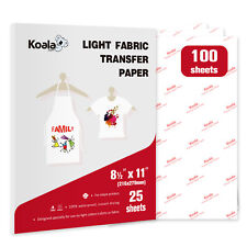 Bulk 100 Koala Printable Heat Transfer Paper Light T-shirt Inkjet Sublicotton