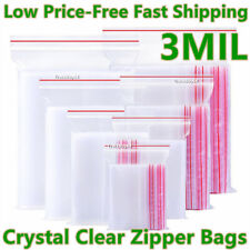 100 Clear Thick 3mil Reclosable Zipper Bags Zip Large Small Plastic Lock Jewelry