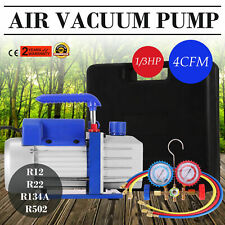 4cfm 13hp Air Vacuum Pump Hvac Ac Refrigeration Tool Kit Ac Auto Repair Set