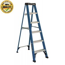 6 Ft Fiberglass Step Ladder Wpaint Pail Hook Change Light Bulbs Access Roofing
