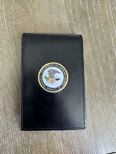 Federal Bureau Of Prisons Black Leather Note Pad Holder Cover Case 3x5