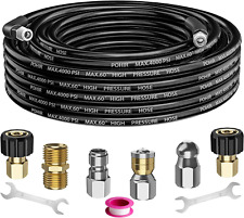 Pohir Sewer Jetter Kit For Pressure Washer 25ft Hydrojet Drain Cleaning Kit Jet