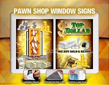 Pawn Shop We Buy Gold Silver Coins Cash Window Signs Poster Banner Neon