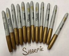 12x- Sharpie Gold  Metalic Markers 12 Count Autograph Permanent Marker