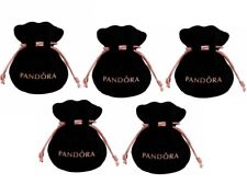 Pandora Charm Jewelry Black Velvet Gift Bags Pouches Lot Of 5