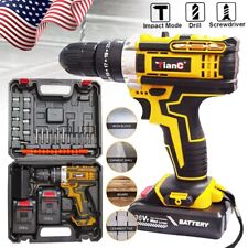 36vf Cordless Drill Electric Screwdriver Max 38nm Power Drill Driver 2battery