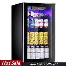 3.2cu.ft Beverage Refrigerator Cooler -120 Can Mini Fridge Glass Doorca91761