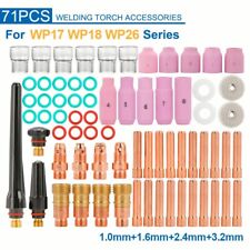71pcs For Wp-171826 Tig Welding Torch Stubby Gas Lens 12 Glass Cup Kit Parts
